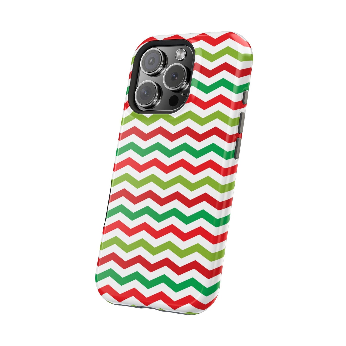 Vibrant Fiesta Chevron – Yellow Green, Green & Red Geometric MagSafe Case - BOGO Cases