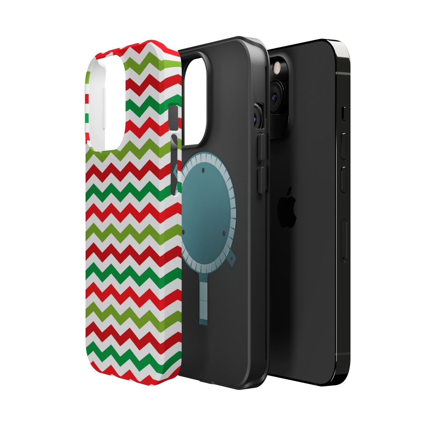 Vibrant Fiesta Chevron – Yellow Green, Green & Red Geometric MagSafe Case - BOGO Cases