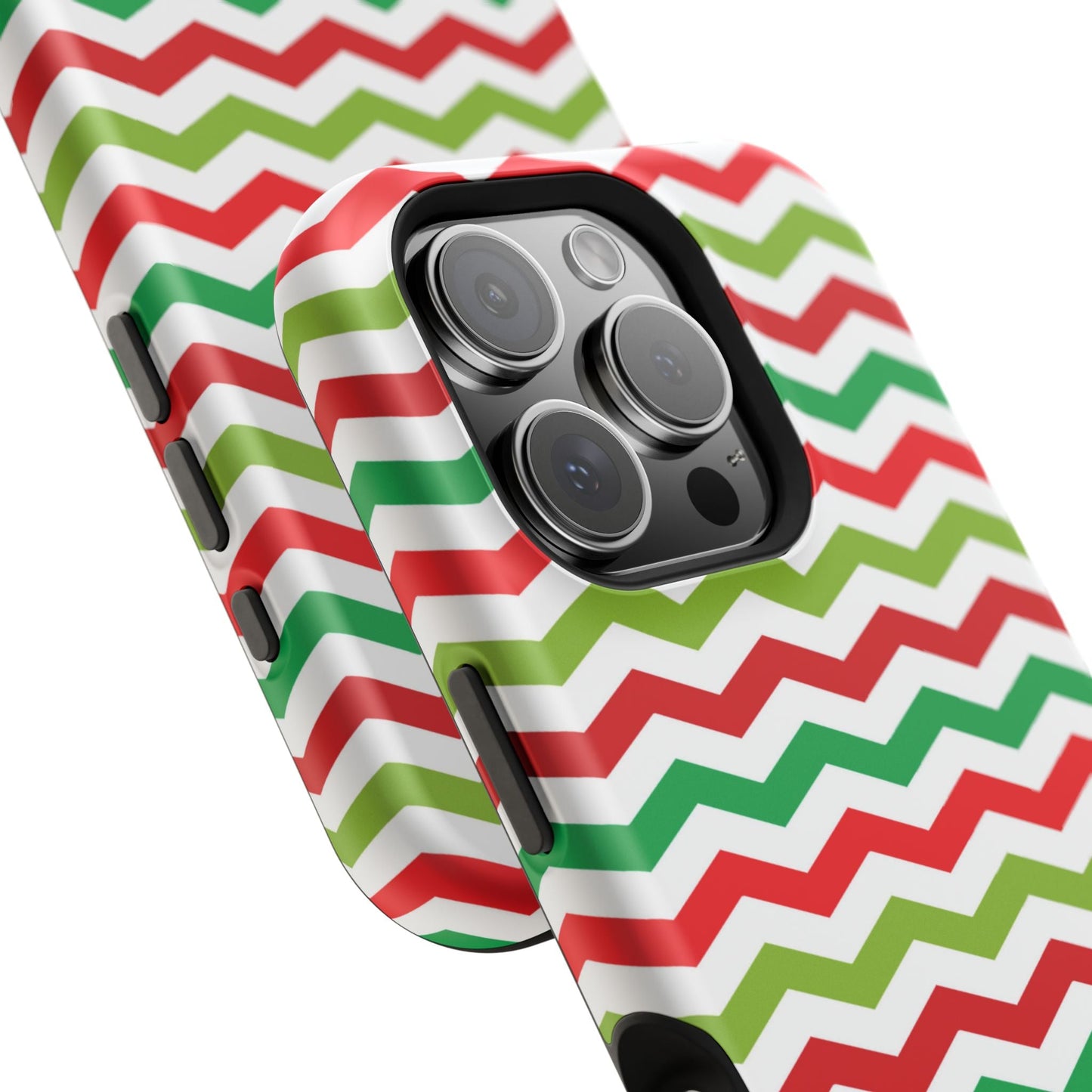 Vibrant Fiesta Chevron – Yellow Green, Green & Red Geometric MagSafe Case - BOGO Cases