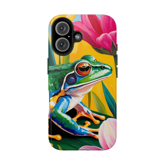 Vibrant Frog & Tropical Flowers - iPhone Series Case - BOGO Cases