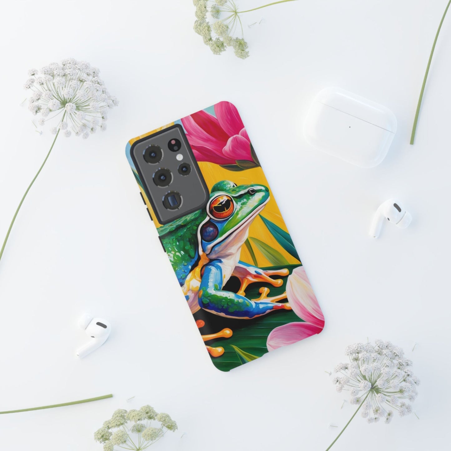 Vibrant Frog & Tropical Flowers - Samsung Galaxy Case - BOGO Cases