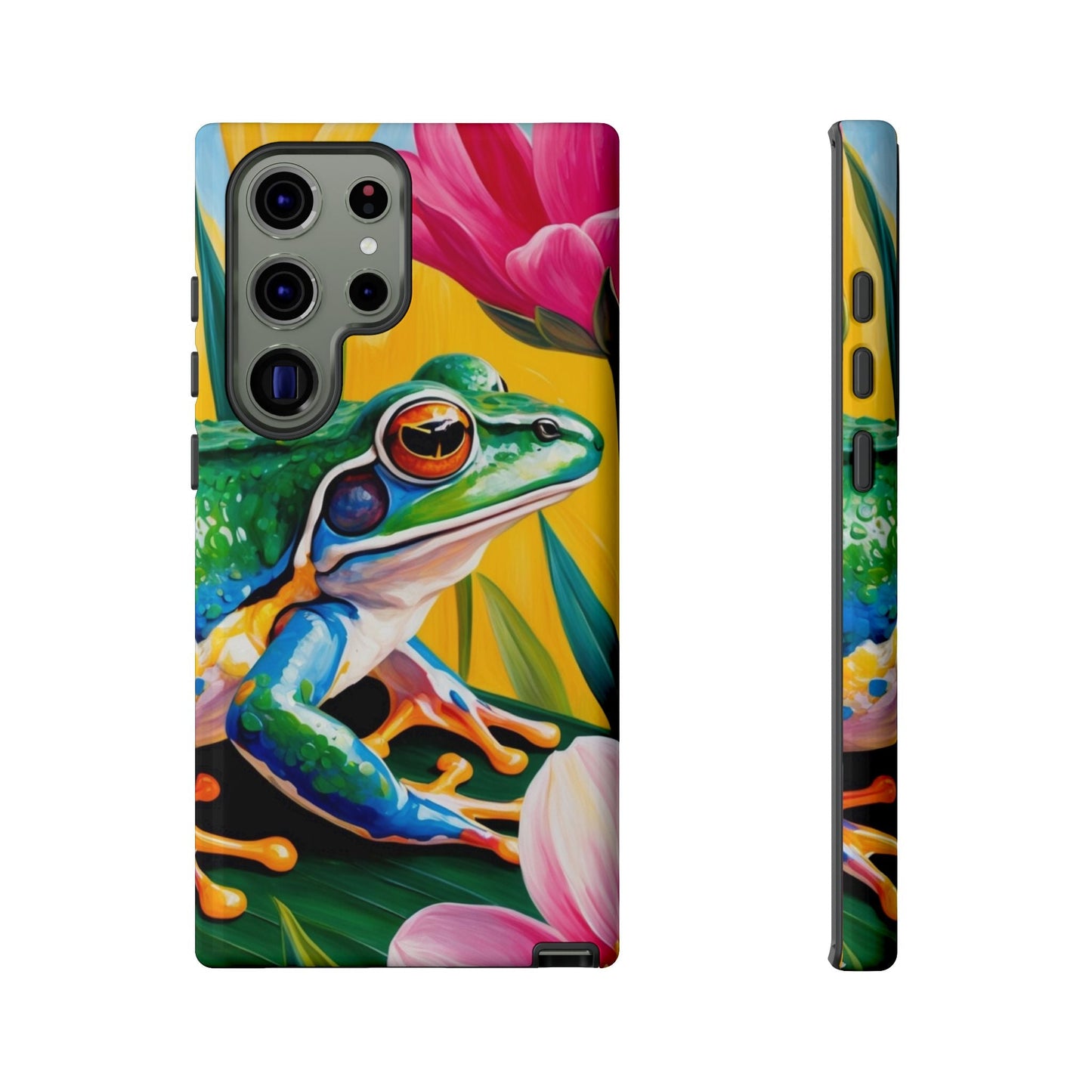 Vibrant Frog & Tropical Flowers - Samsung Galaxy Case - BOGO Cases