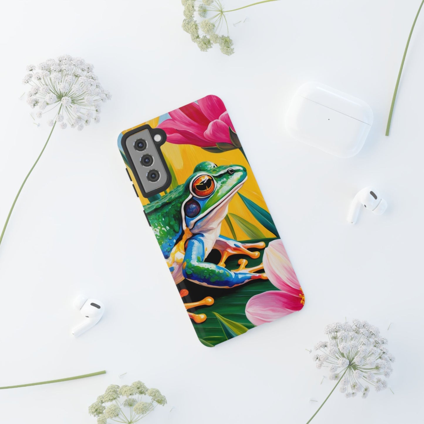Vibrant Frog & Tropical Flowers - Samsung Galaxy Case - BOGO Cases
