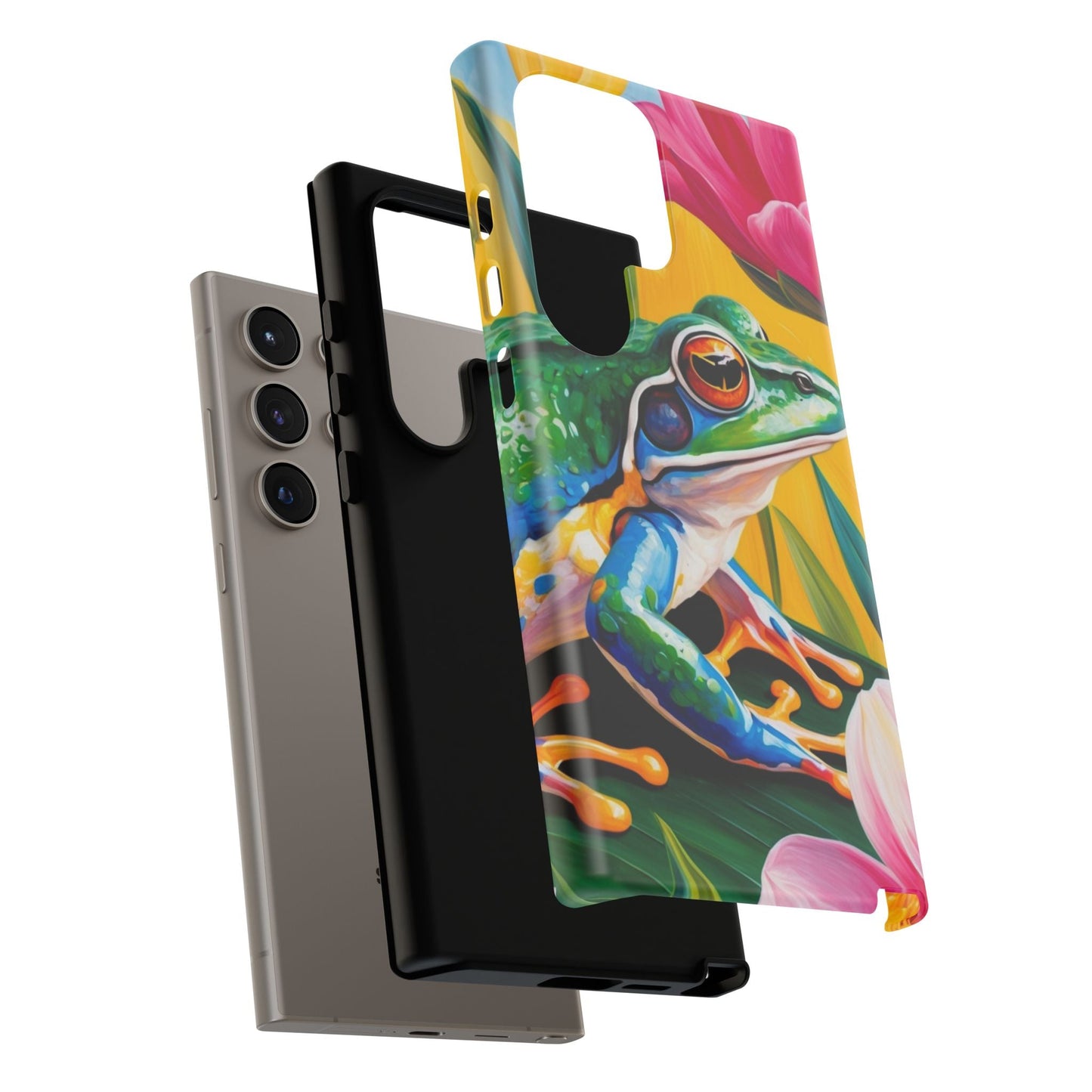 Vibrant Frog & Tropical Flowers - Samsung Galaxy Case - BOGO Cases
