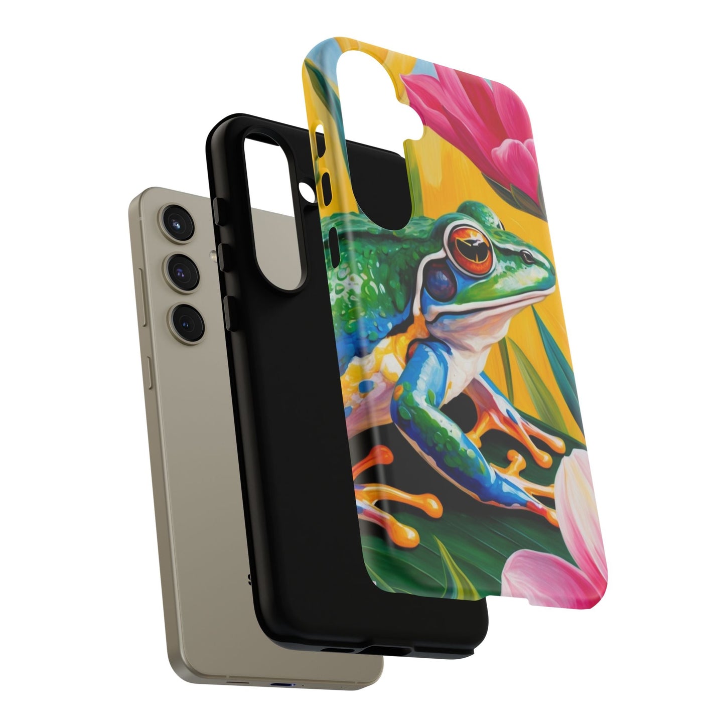 Vibrant Frog & Tropical Flowers - Samsung Galaxy Case - BOGO Cases