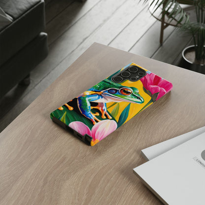 Vibrant Frog & Tropical Flowers - Samsung Galaxy Case - BOGO Cases