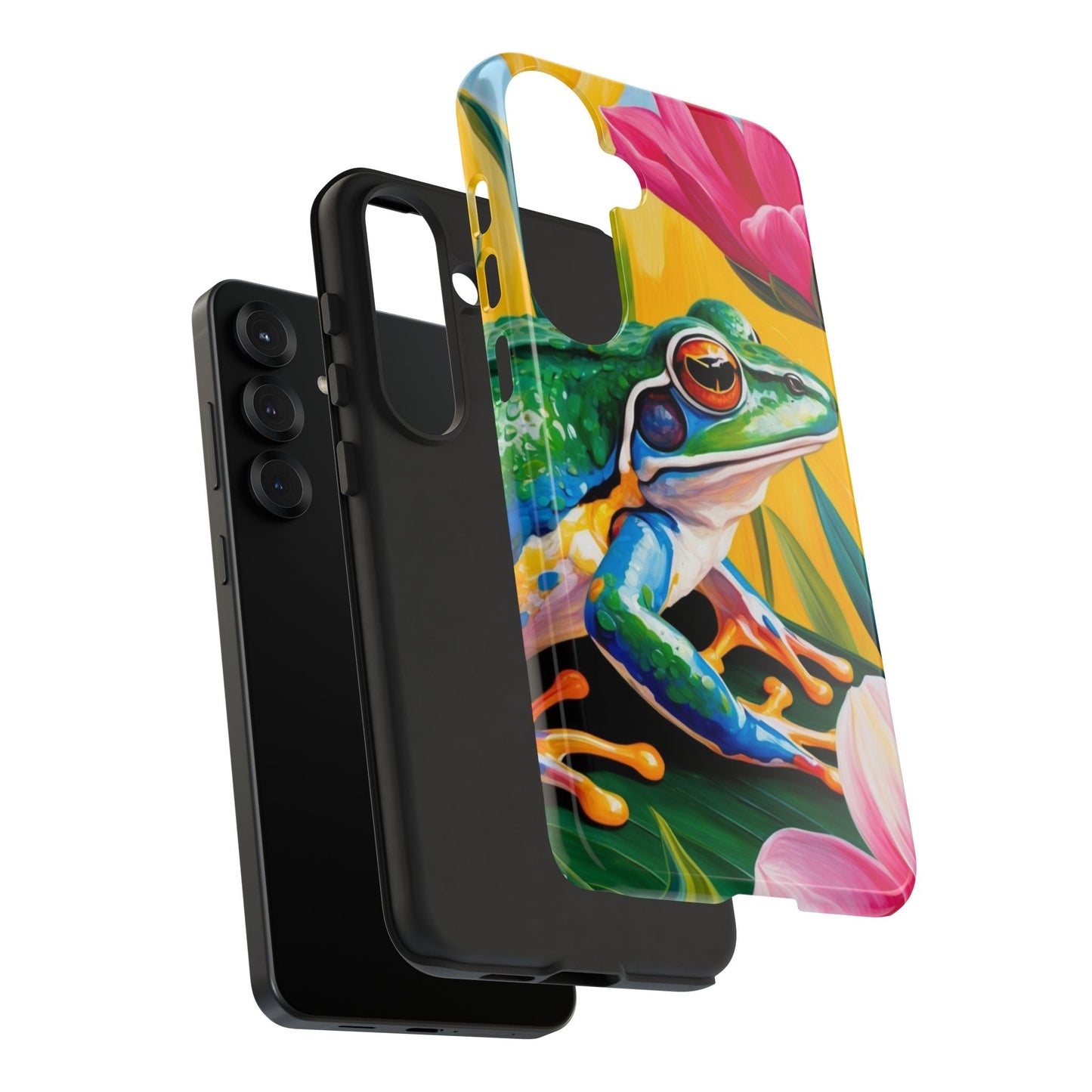 Vibrant Frog & Tropical Flowers - Samsung Galaxy Case - BOGO Cases
