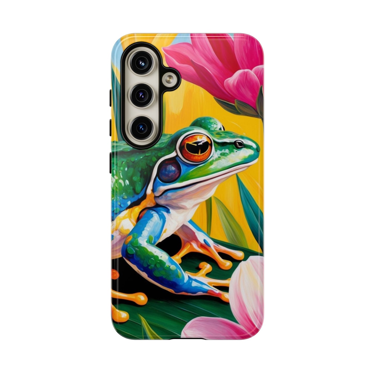 Vibrant Frog & Tropical Flowers - Samsung Galaxy Case - BOGO Cases