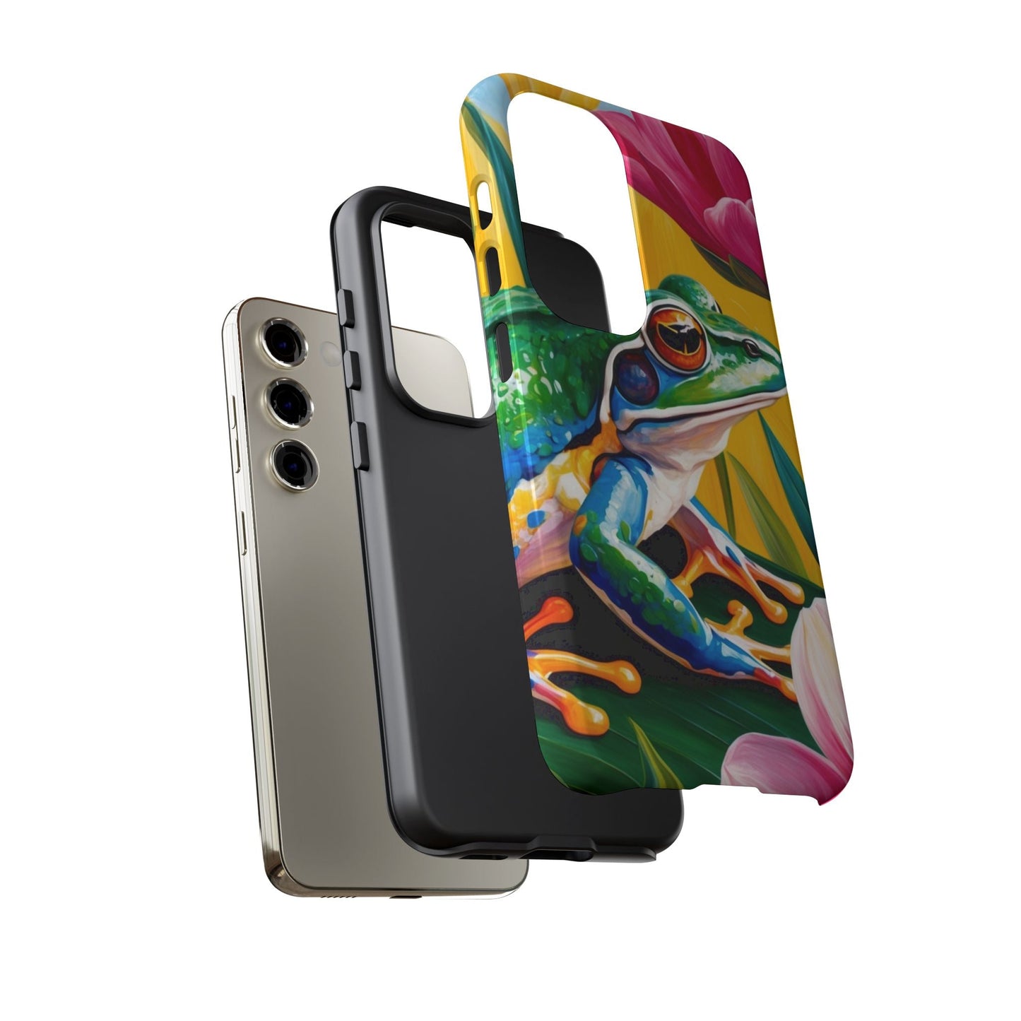 Vibrant Frog & Tropical Flowers - Samsung Galaxy Case - BOGO Cases
