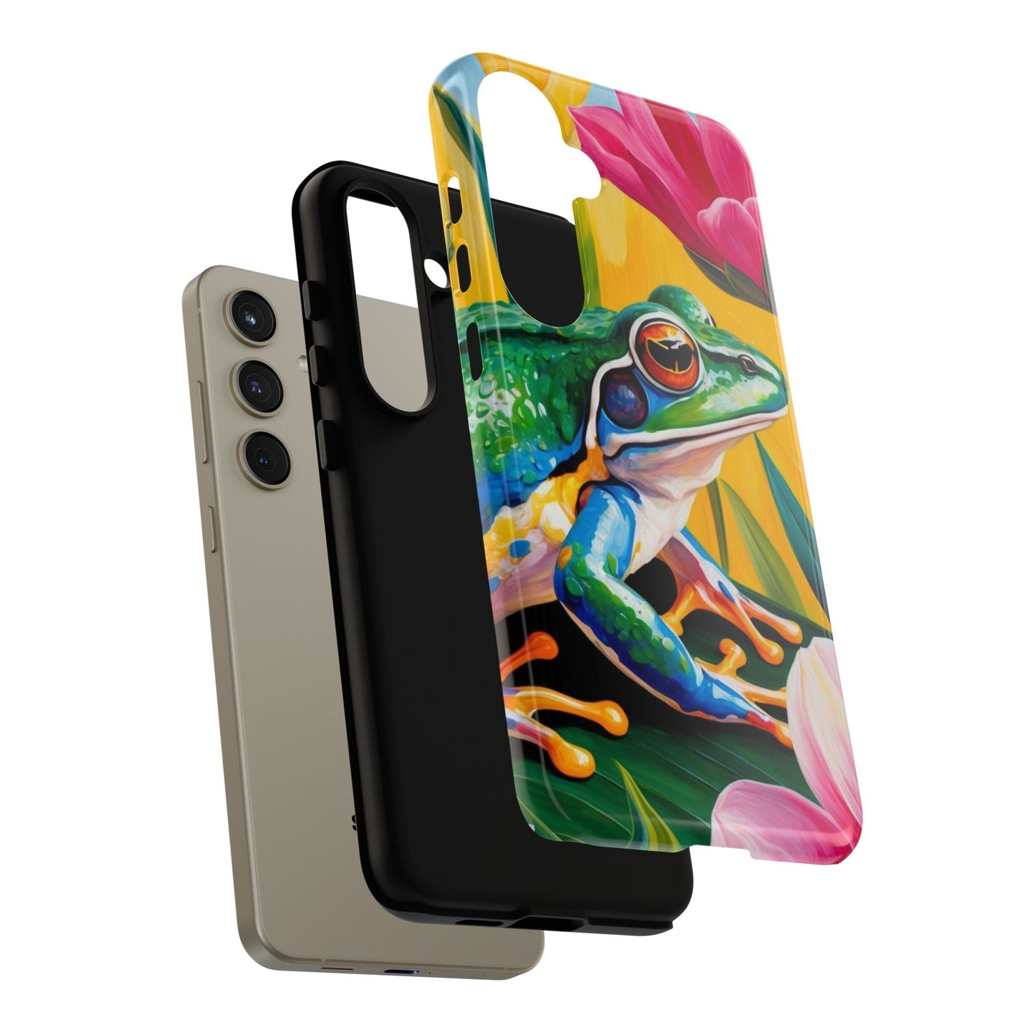 Vibrant Frog & Tropical Flowers - Samsung Galaxy Case - BOGO Cases