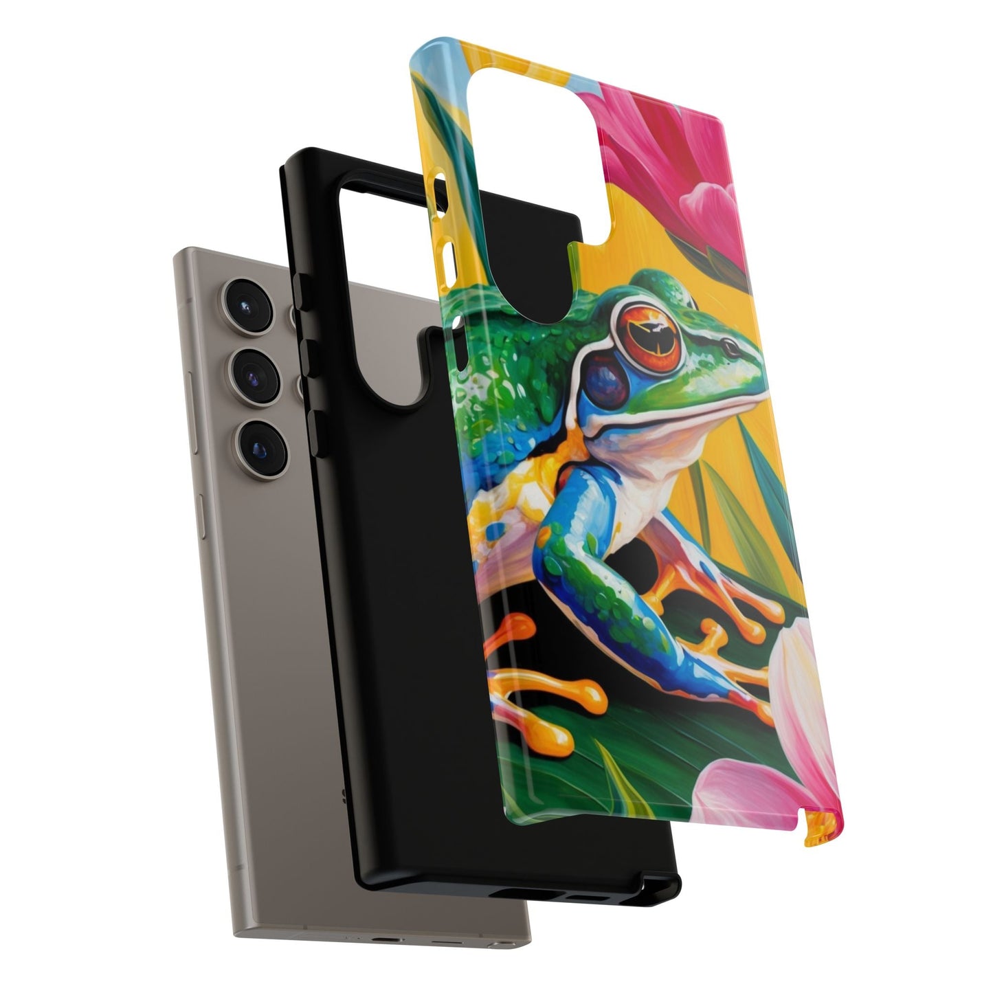 Vibrant Frog & Tropical Flowers - Samsung Galaxy Case - BOGO Cases