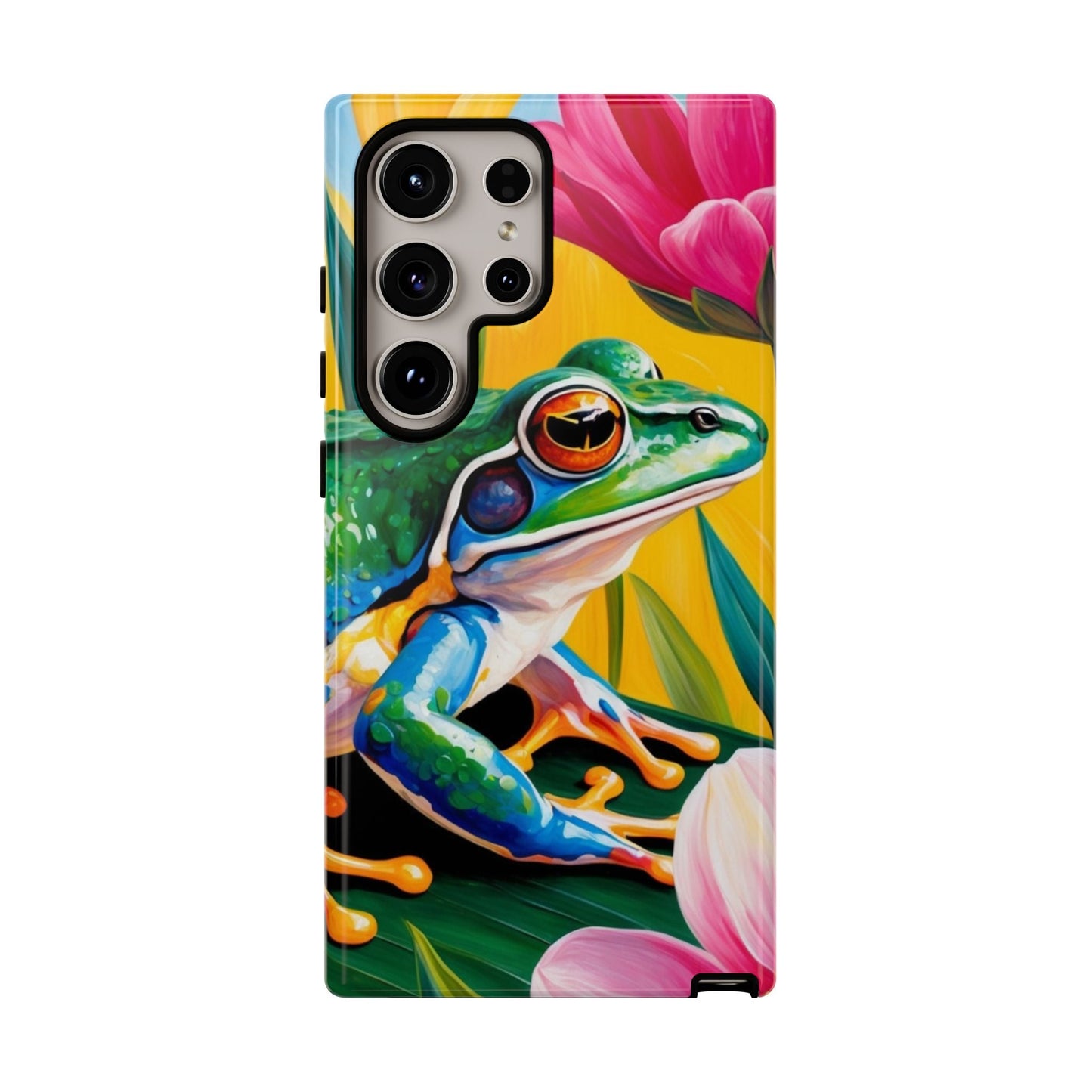 Vibrant Frog & Tropical Flowers - Samsung Galaxy Case - BOGO Cases