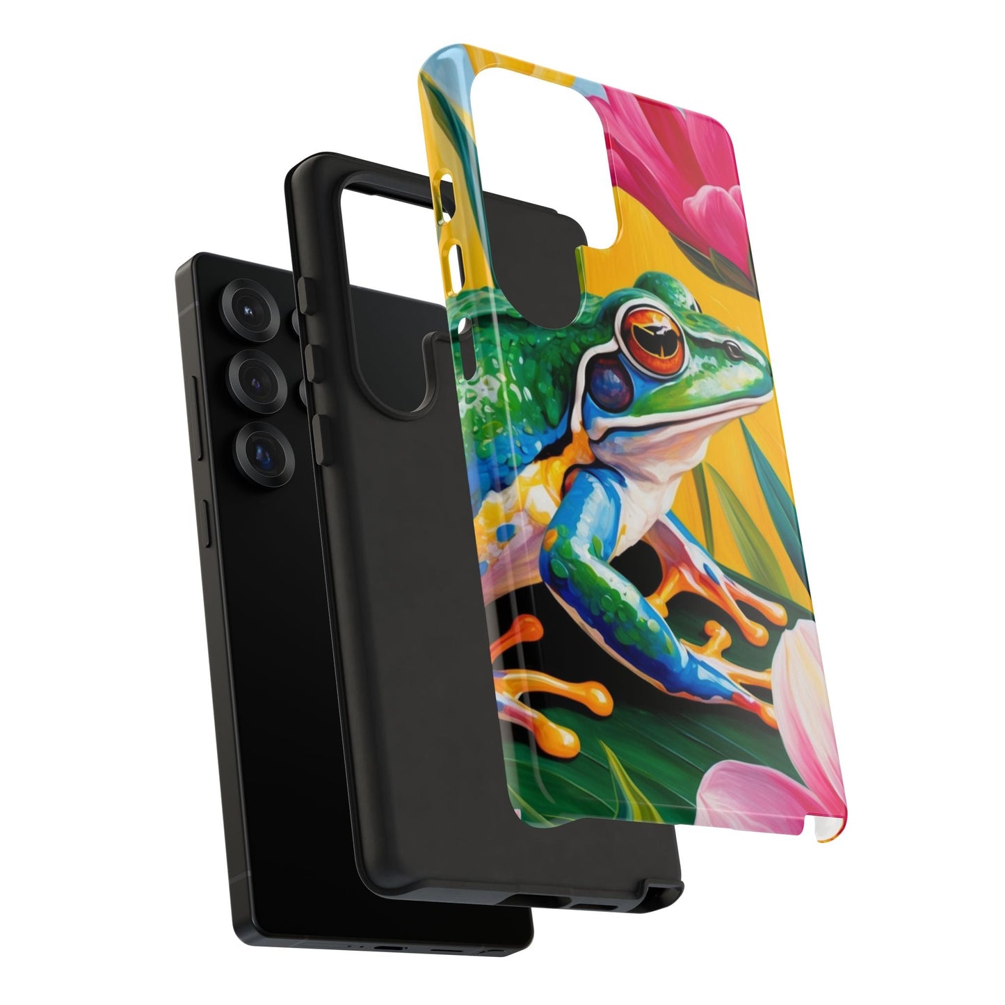 Vibrant Frog & Tropical Flowers - Samsung Galaxy Case - BOGO Cases