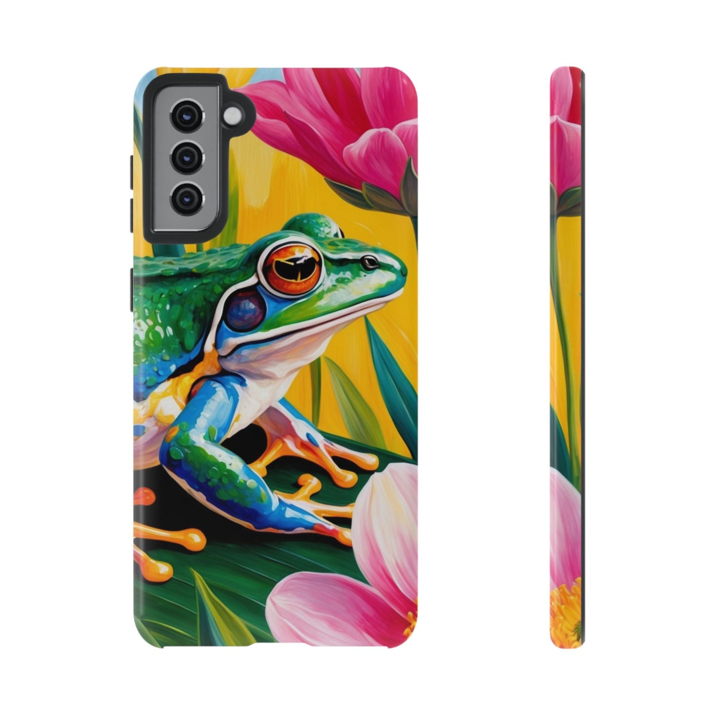 Vibrant Frog & Tropical Flowers - Samsung Galaxy Case - BOGO Cases