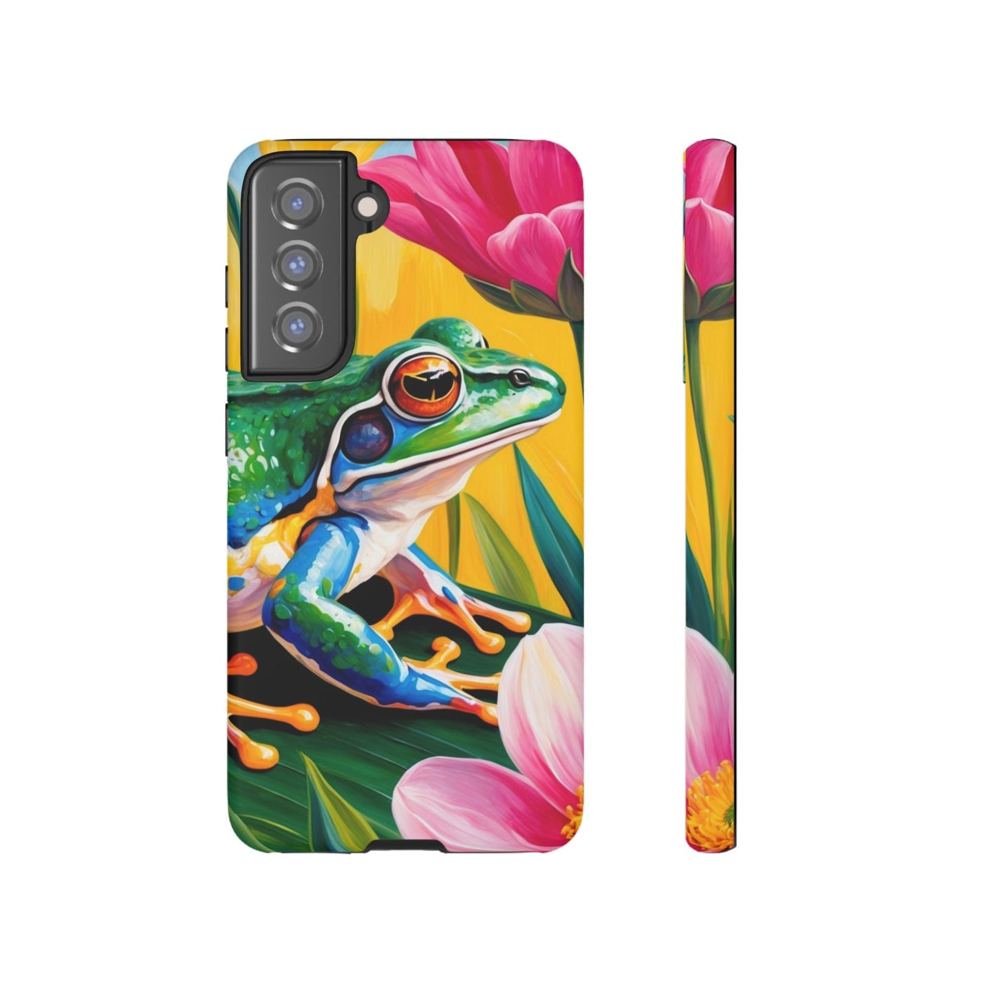 Vibrant Frog & Tropical Flowers - Samsung Galaxy Case - BOGO Cases