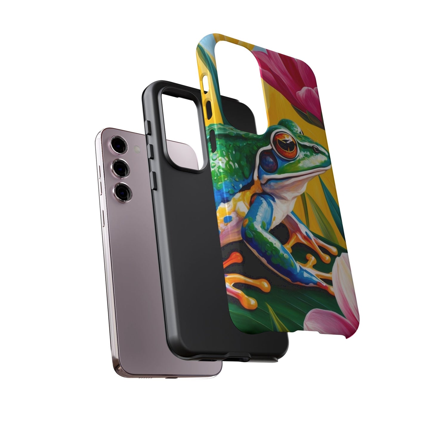 Vibrant Frog & Tropical Flowers - Samsung Galaxy Case - BOGO Cases