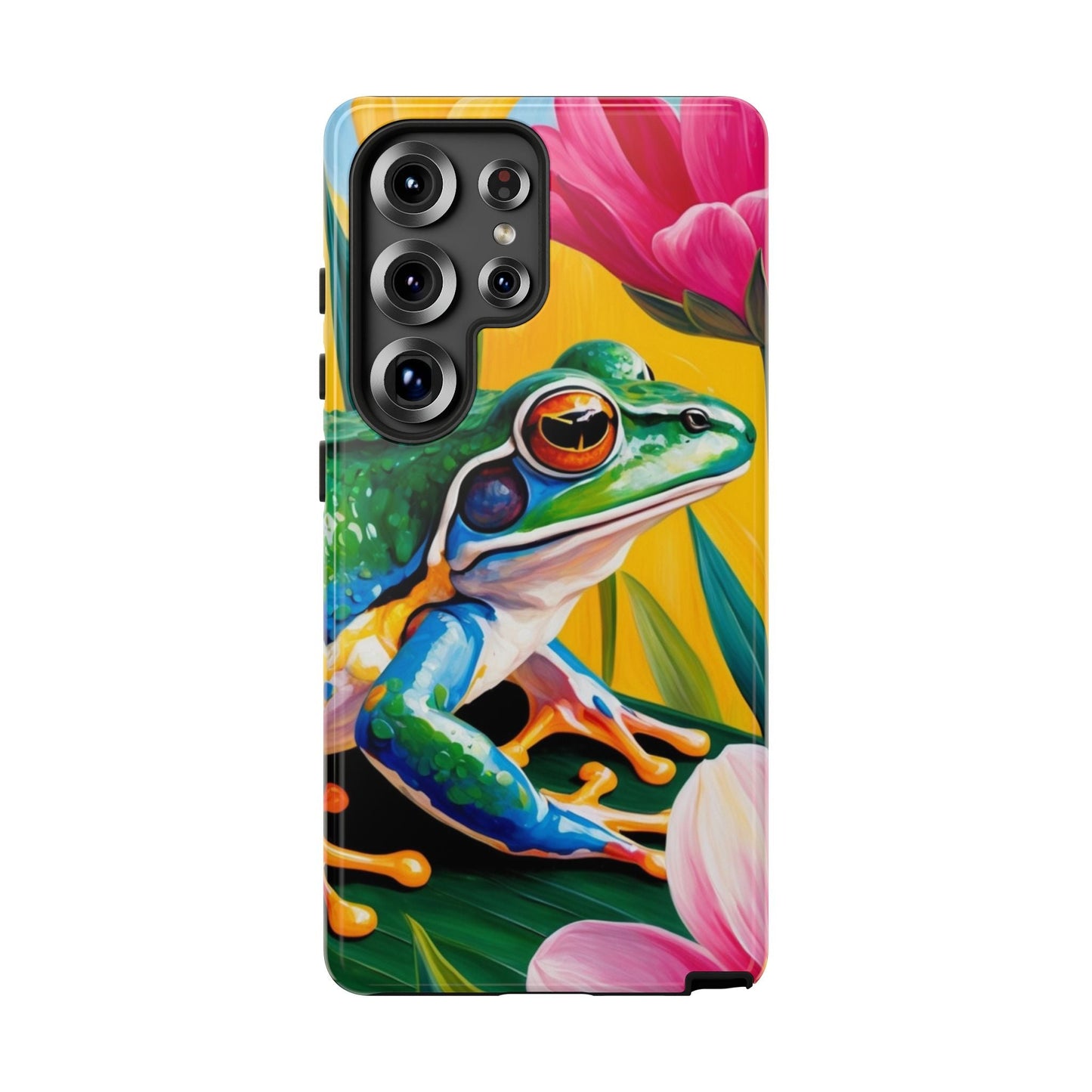 Vibrant Frog & Tropical Flowers - Samsung Galaxy Case - BOGO Cases