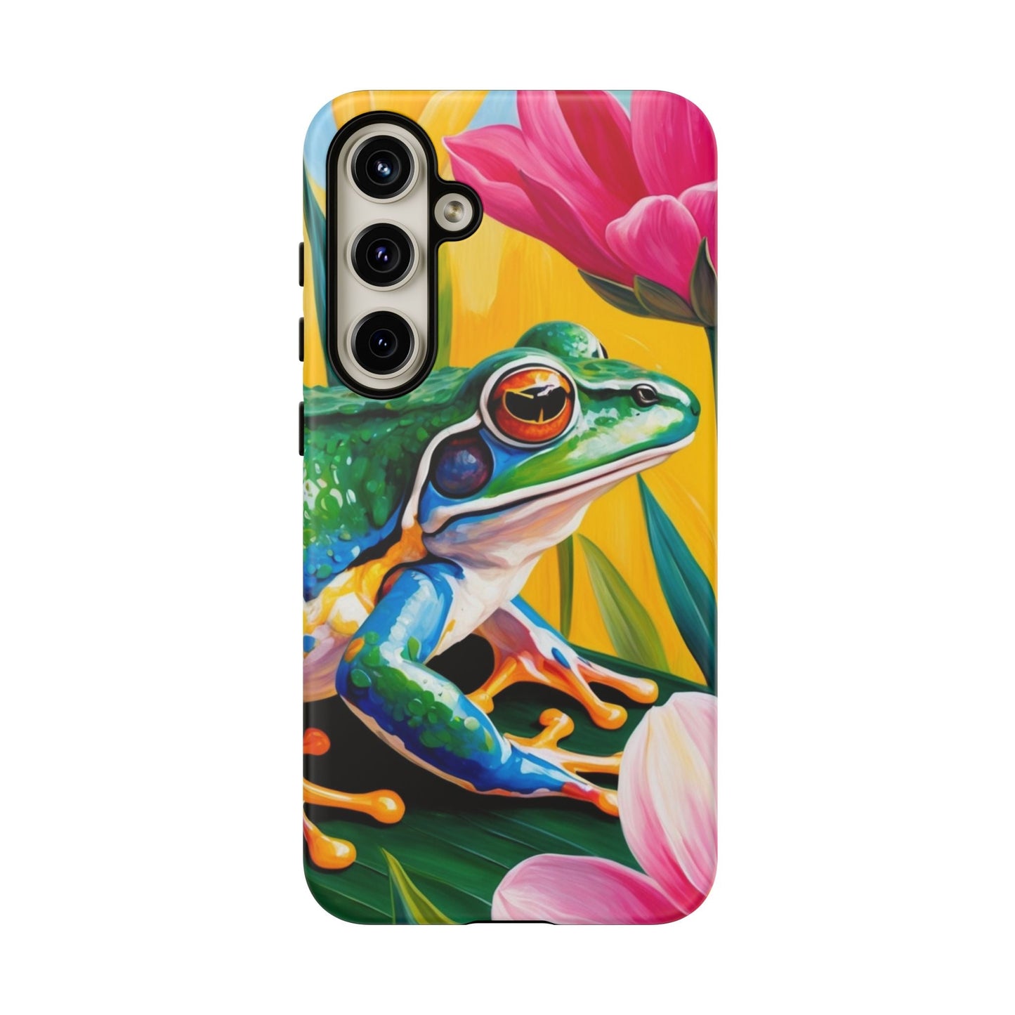 Vibrant Frog & Tropical Flowers - Samsung Galaxy Case - BOGO Cases