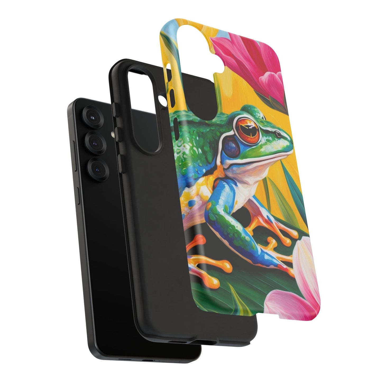 Vibrant Frog & Tropical Flowers - Samsung Galaxy Case - BOGO Cases