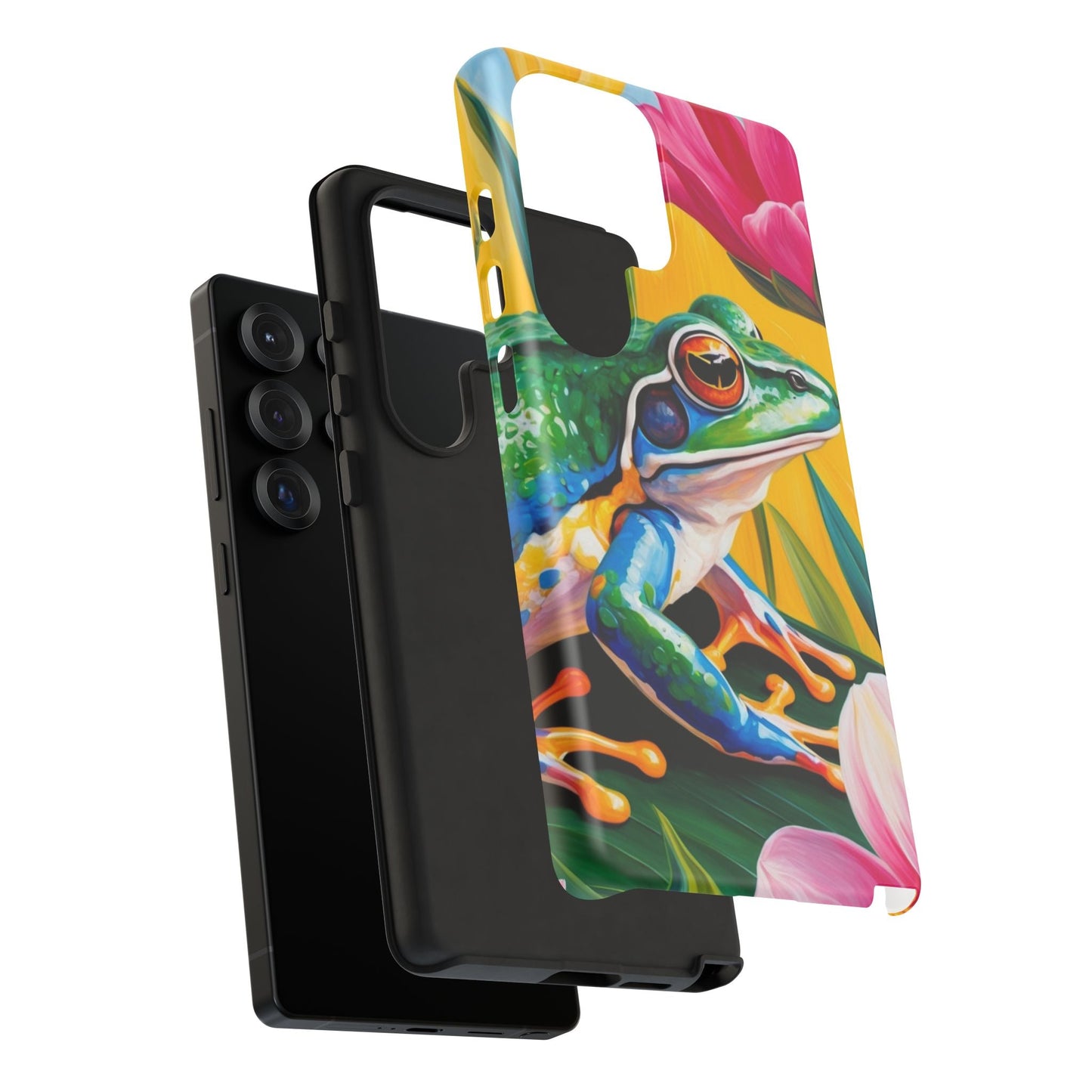 Vibrant Frog & Tropical Flowers - Samsung Galaxy Case - BOGO Cases