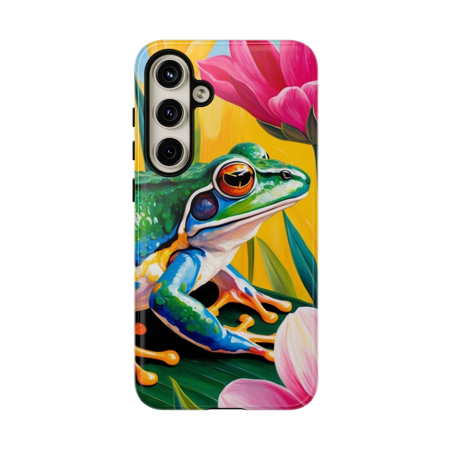 Vibrant Frog & Tropical Flowers - Samsung Galaxy Case - BOGO Cases