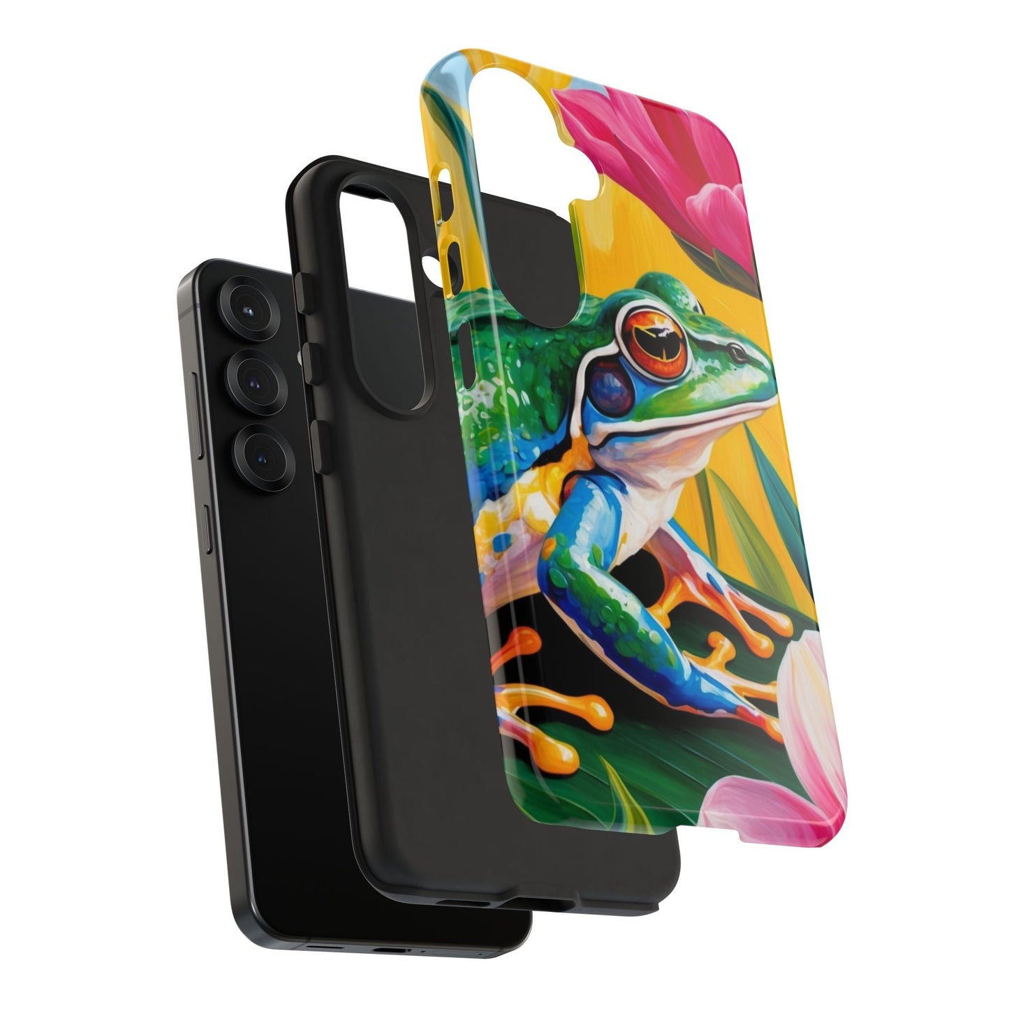 Vibrant Frog & Tropical Flowers - Samsung Galaxy Case - BOGO Cases