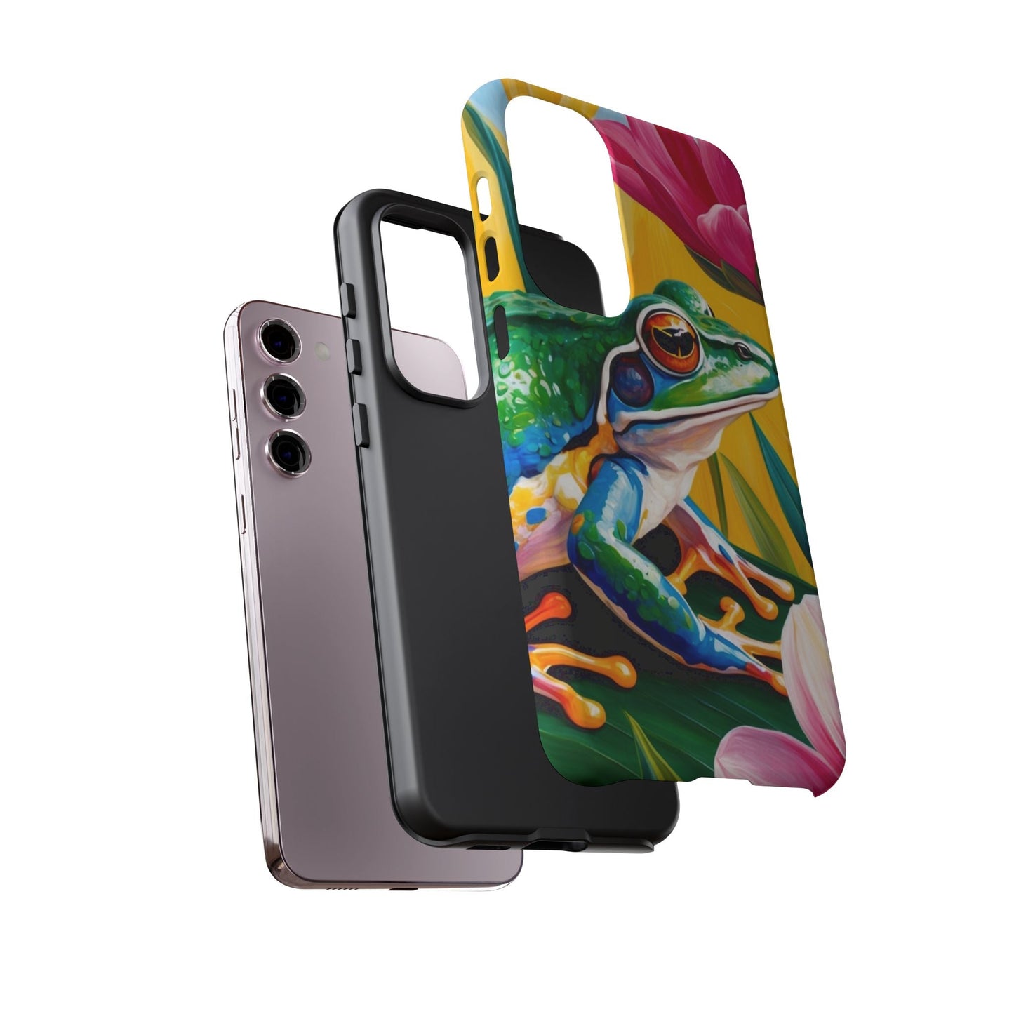 Vibrant Frog & Tropical Flowers - Samsung Galaxy Case - BOGO Cases