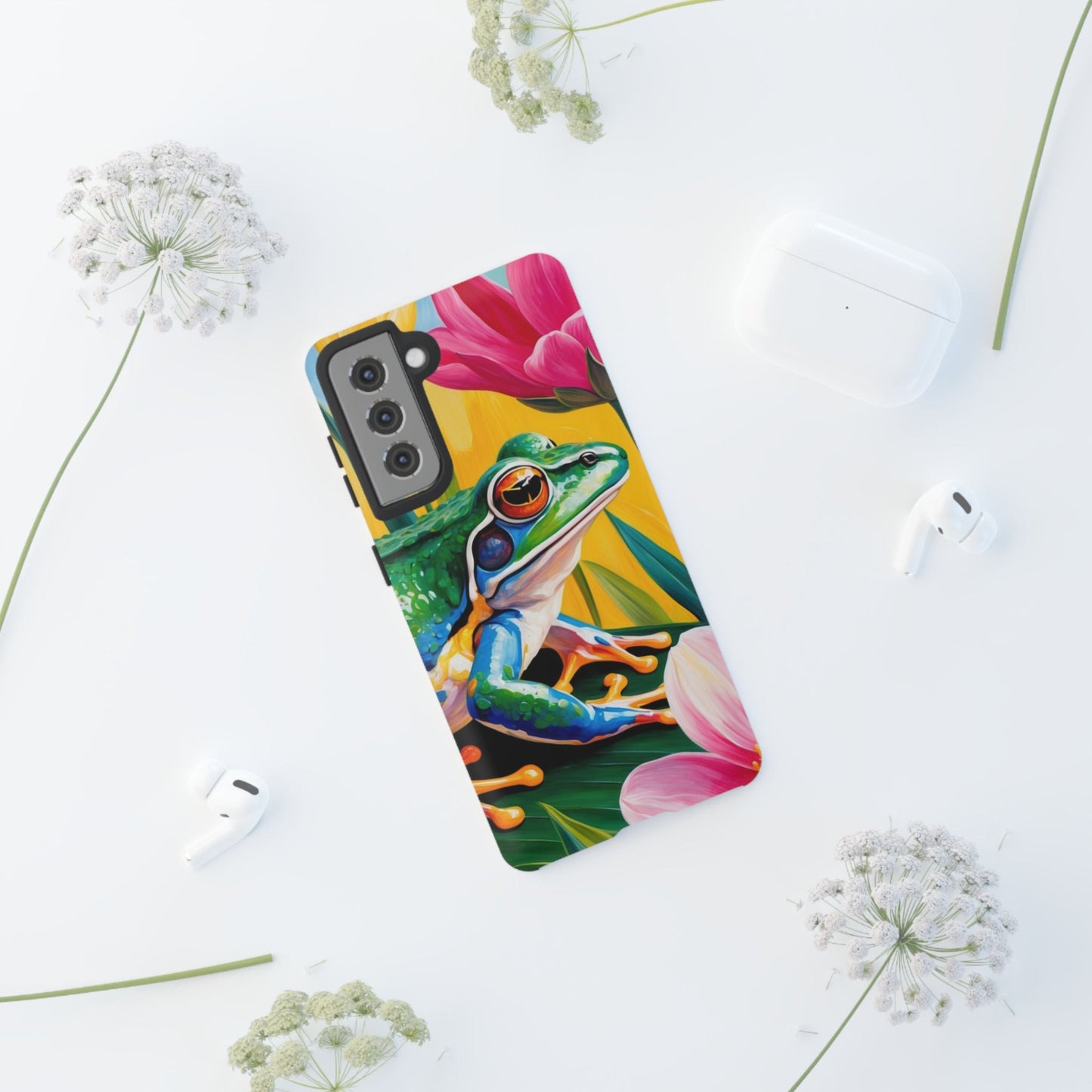 Vibrant Frog & Tropical Flowers - Samsung Galaxy Case - BOGO Cases
