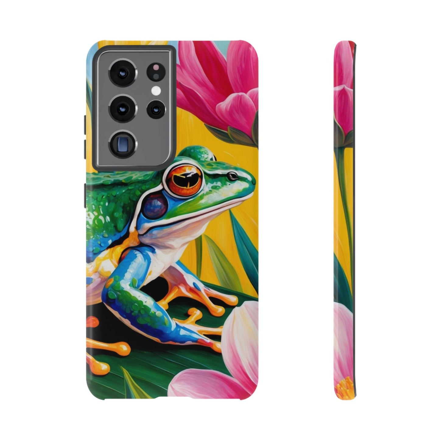 Vibrant Frog & Tropical Flowers - Samsung Galaxy Case - BOGO Cases