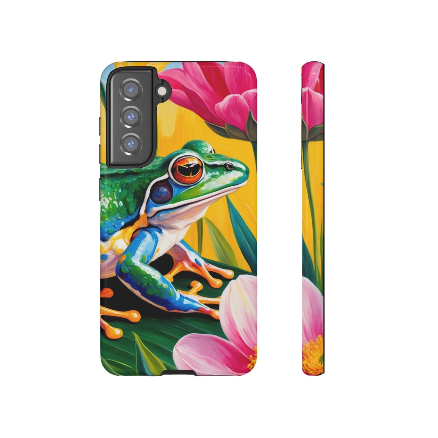 Vibrant Frog & Tropical Flowers - Samsung Galaxy Case - BOGO Cases