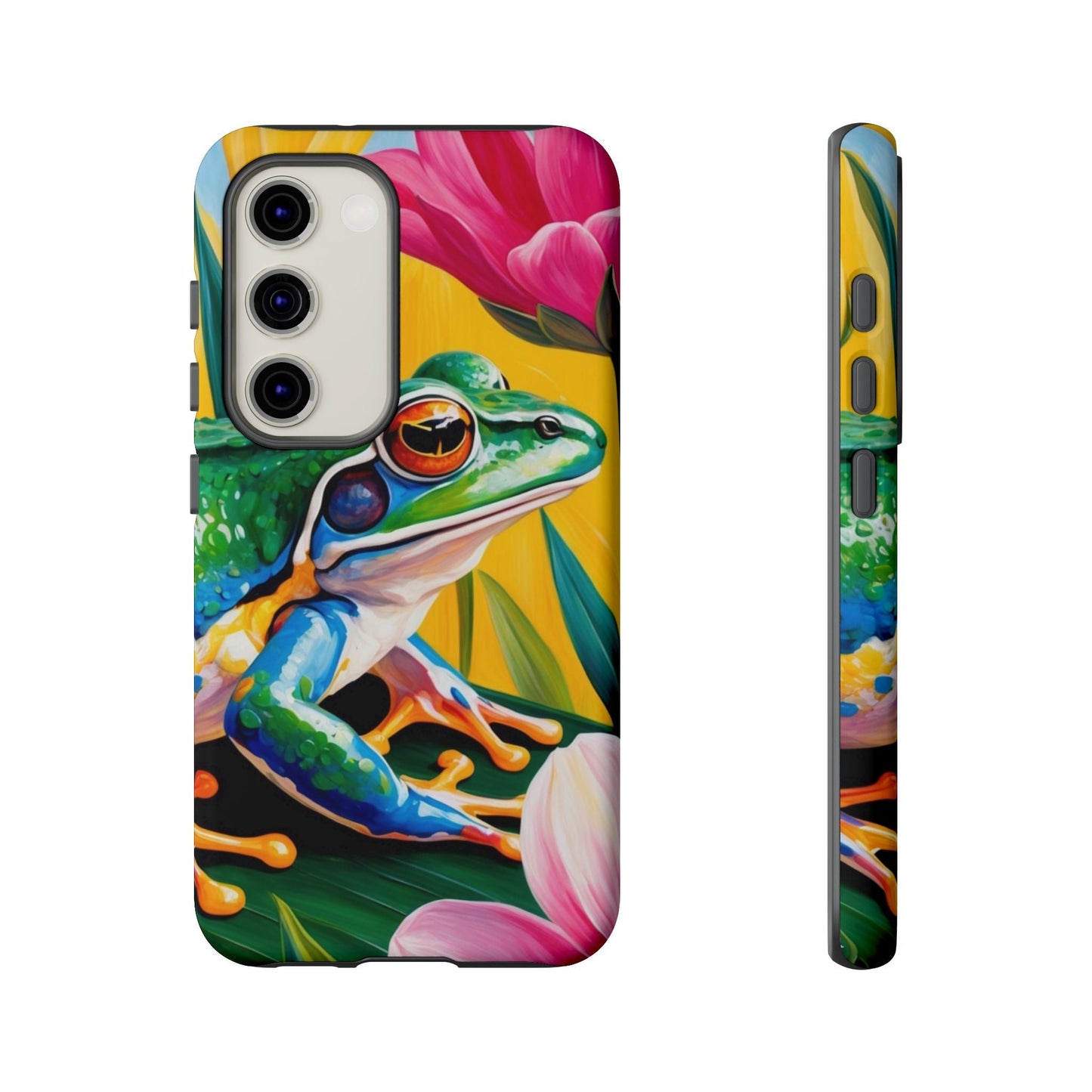 Vibrant Frog & Tropical Flowers - Samsung Galaxy Case - BOGO Cases