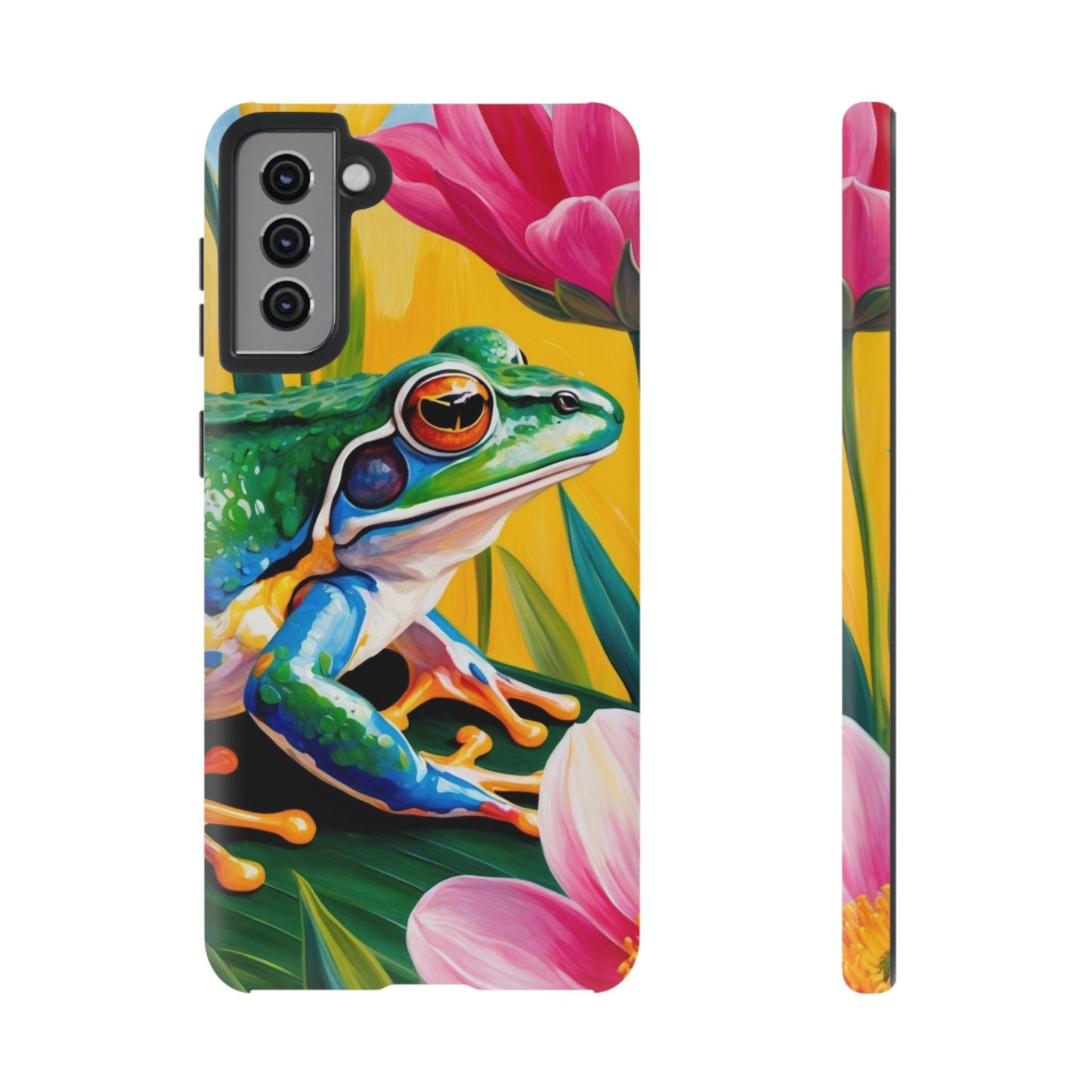 Vibrant Frog & Tropical Flowers - Samsung Galaxy Case - BOGO Cases