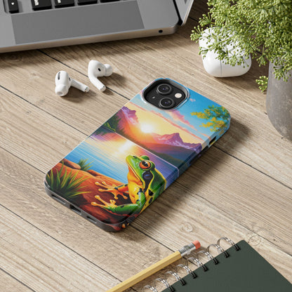 Vibrant Mountain Sunset Frog - iPhone Series Case - BOGO Cases