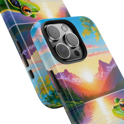Vibrant Mountain Sunset Frog - iPhone Series Case - BOGO Cases