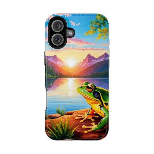 Vibrant Mountain Sunset Frog - MagSafe iPhone Case - BOGO Cases
