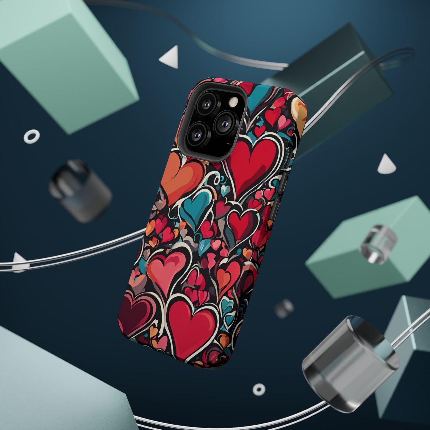 Vibrant Multicolor Heart Art – MagSafe - Compatible iPhone Case - BOGO Cases