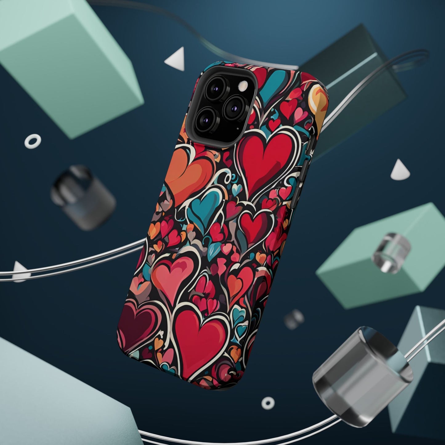Vibrant Multicolor Heart Art – MagSafe - Compatible iPhone Case - BOGO Cases