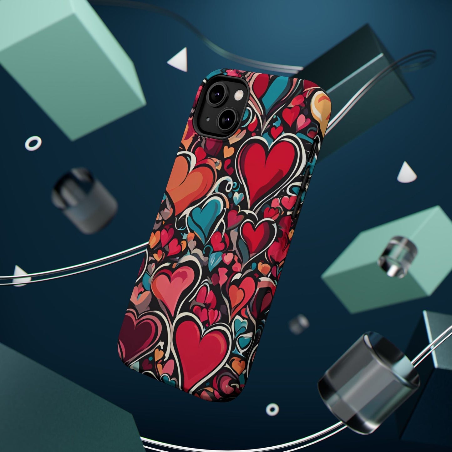 Vibrant Multicolor Heart Art – MagSafe - Compatible iPhone Case - BOGO Cases