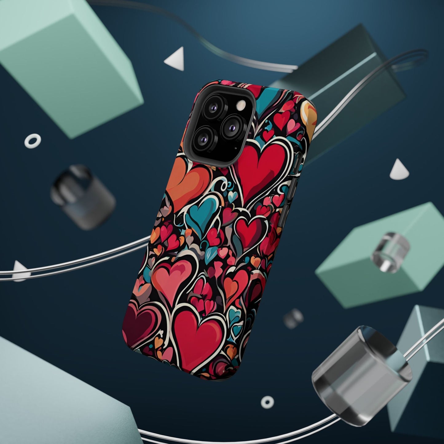 Vibrant Multicolor Heart Art – MagSafe - Compatible iPhone Case - BOGO Cases