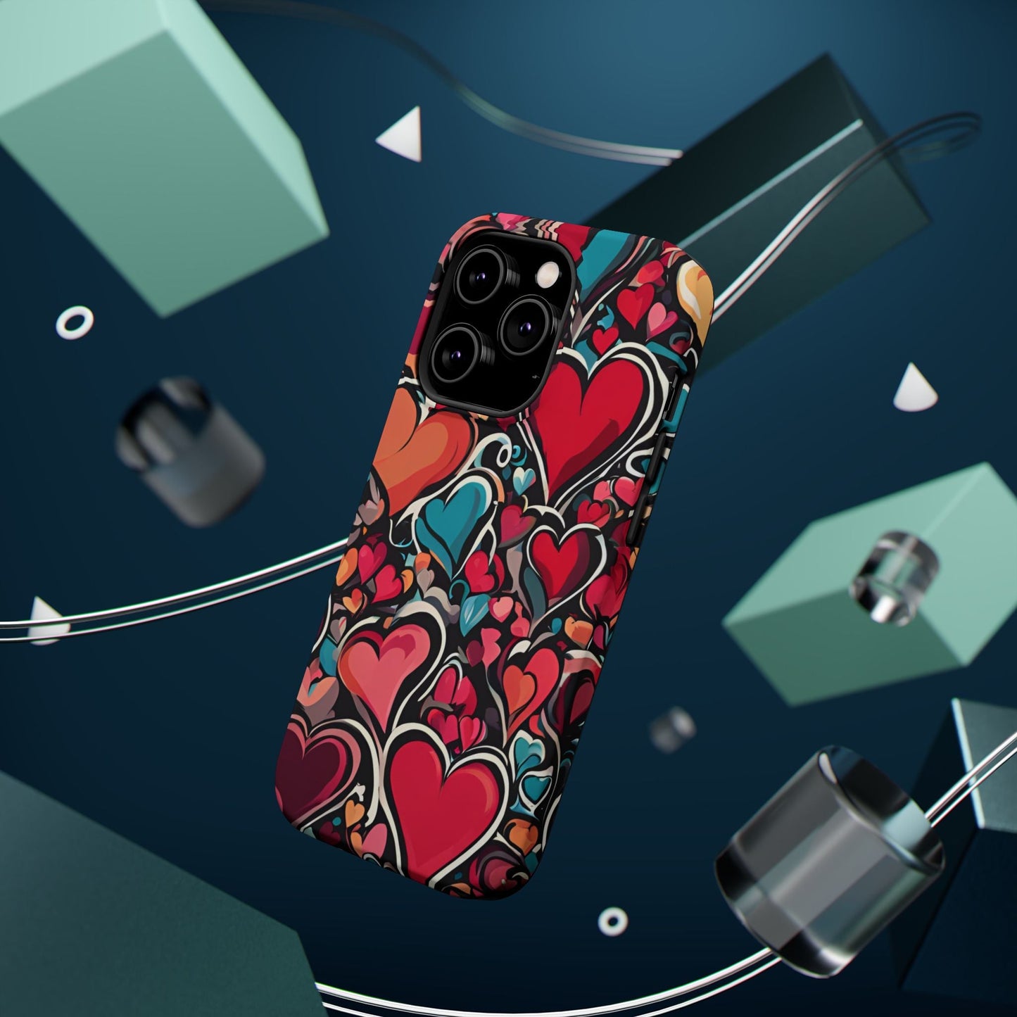 Vibrant Multicolor Heart Art – MagSafe - Compatible iPhone Case - BOGO Cases