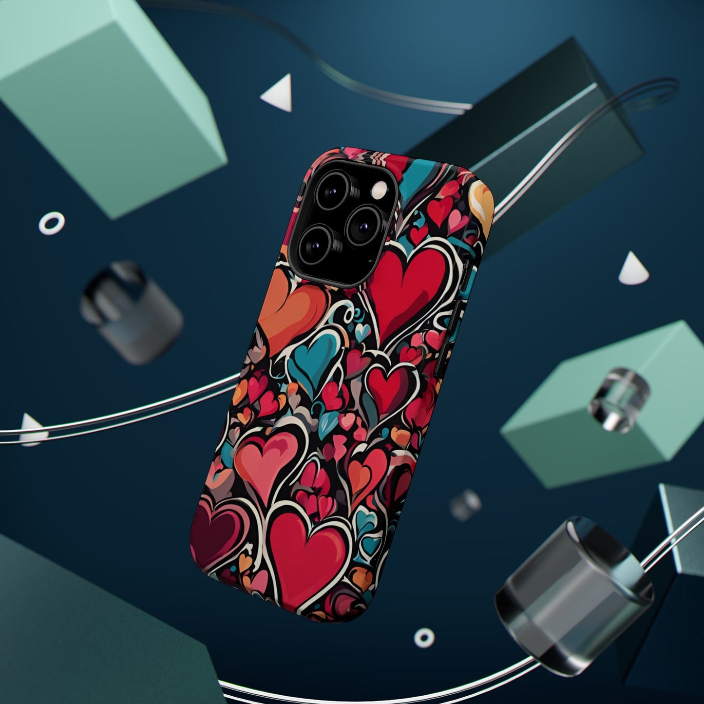 Vibrant Multicolor Heart Art – MagSafe - Compatible iPhone Case - BOGO Cases