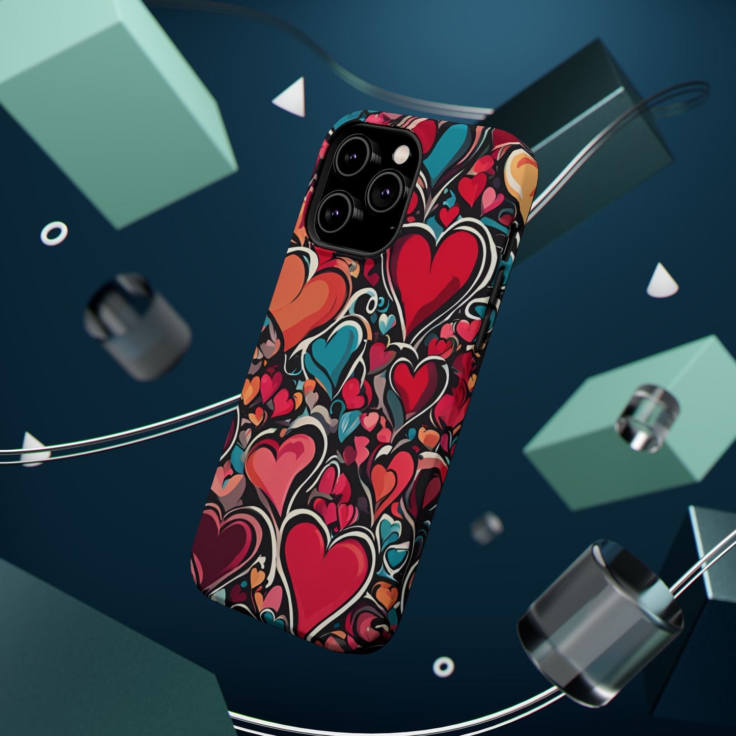 Vibrant Multicolor Heart Art – MagSafe - Compatible iPhone Case - BOGO Cases