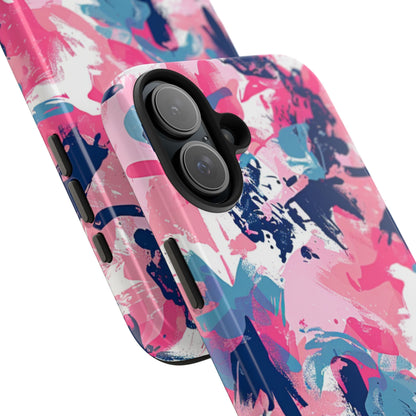 Vibrant Pink & Navy Abstract Splash – iPhone Case - BOGO Cases