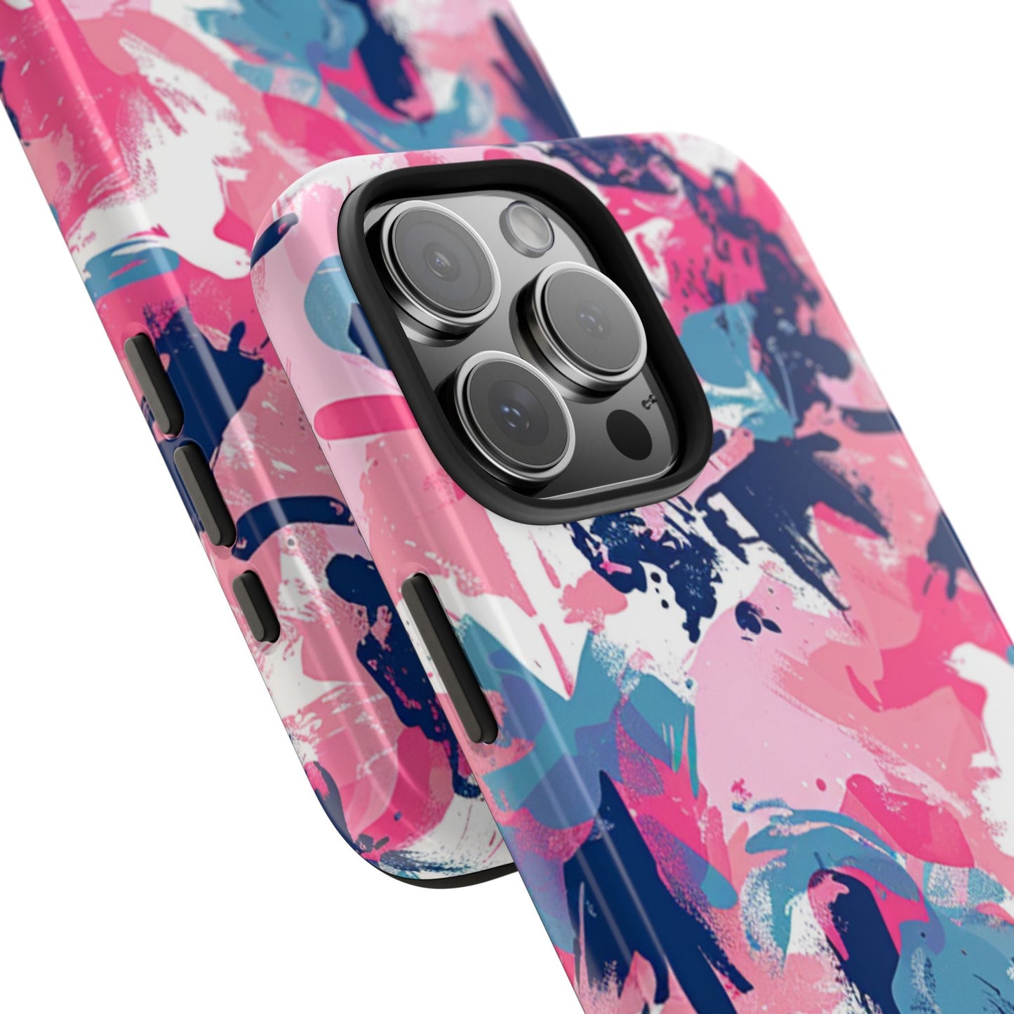 Vibrant Pink & Navy Abstract Splash – iPhone Case - BOGO Cases