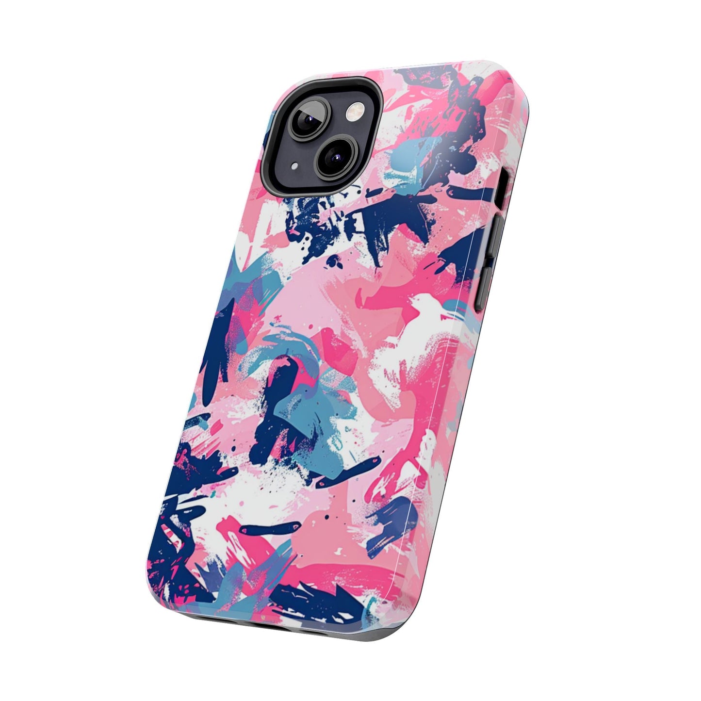 Vibrant Pink & Navy Abstract Splash – iPhone Case - BOGO Cases