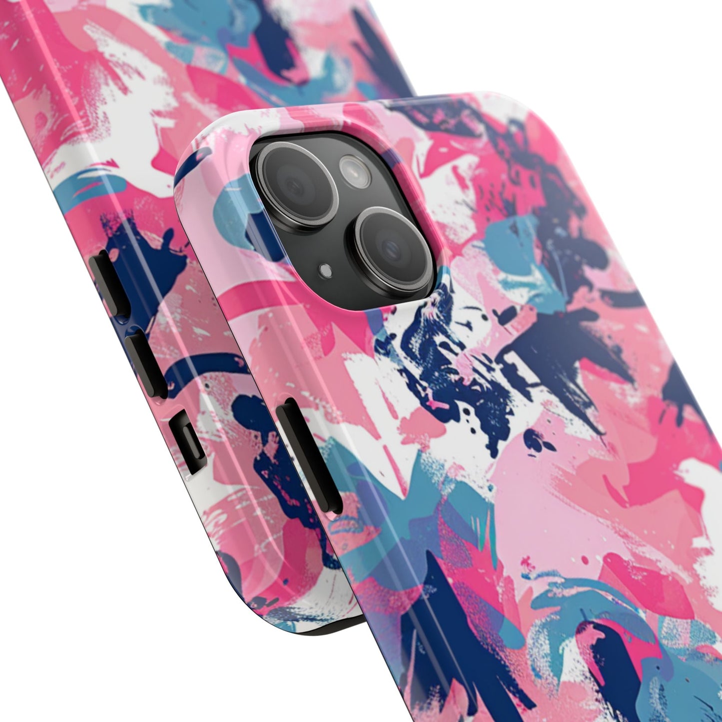Vibrant Pink & Navy Abstract Splash – iPhone Case - BOGO Cases