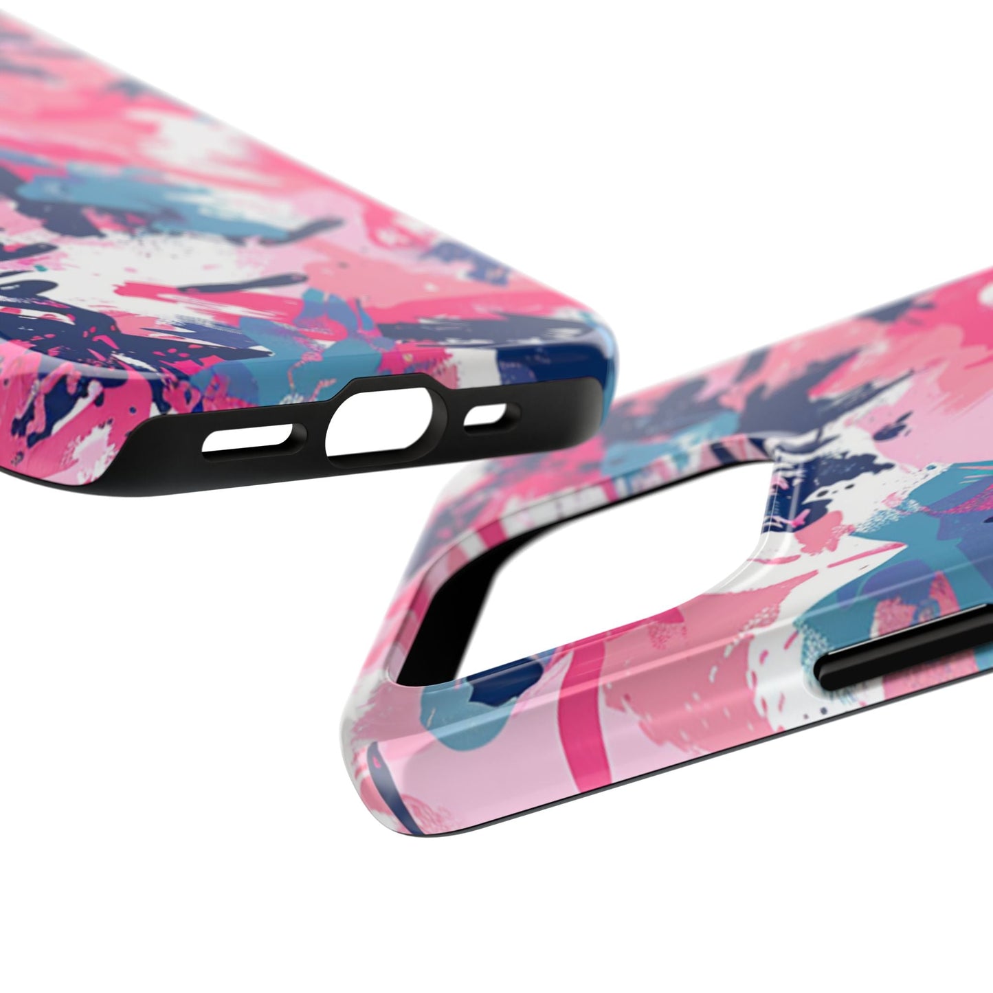 Vibrant Pink & Navy Abstract Splash – iPhone Case - BOGO Cases