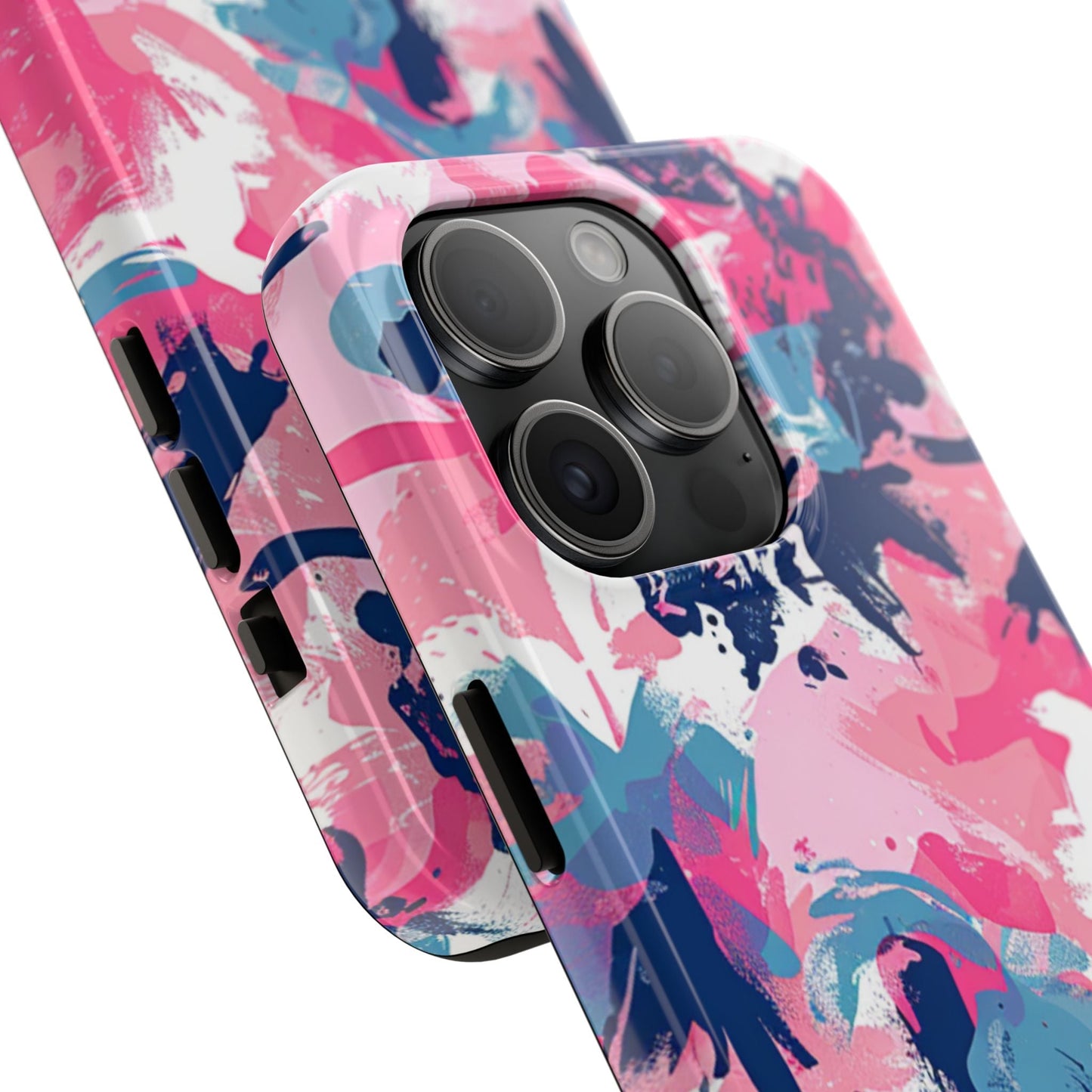 Vibrant Pink & Navy Abstract Splash – iPhone Case - BOGO Cases