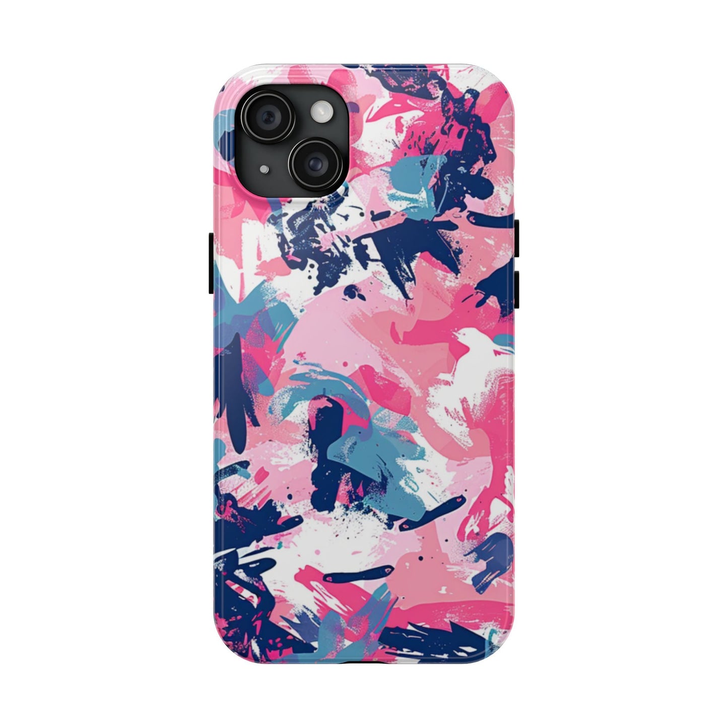 Vibrant Pink & Navy Abstract Splash – iPhone Case - BOGO Cases