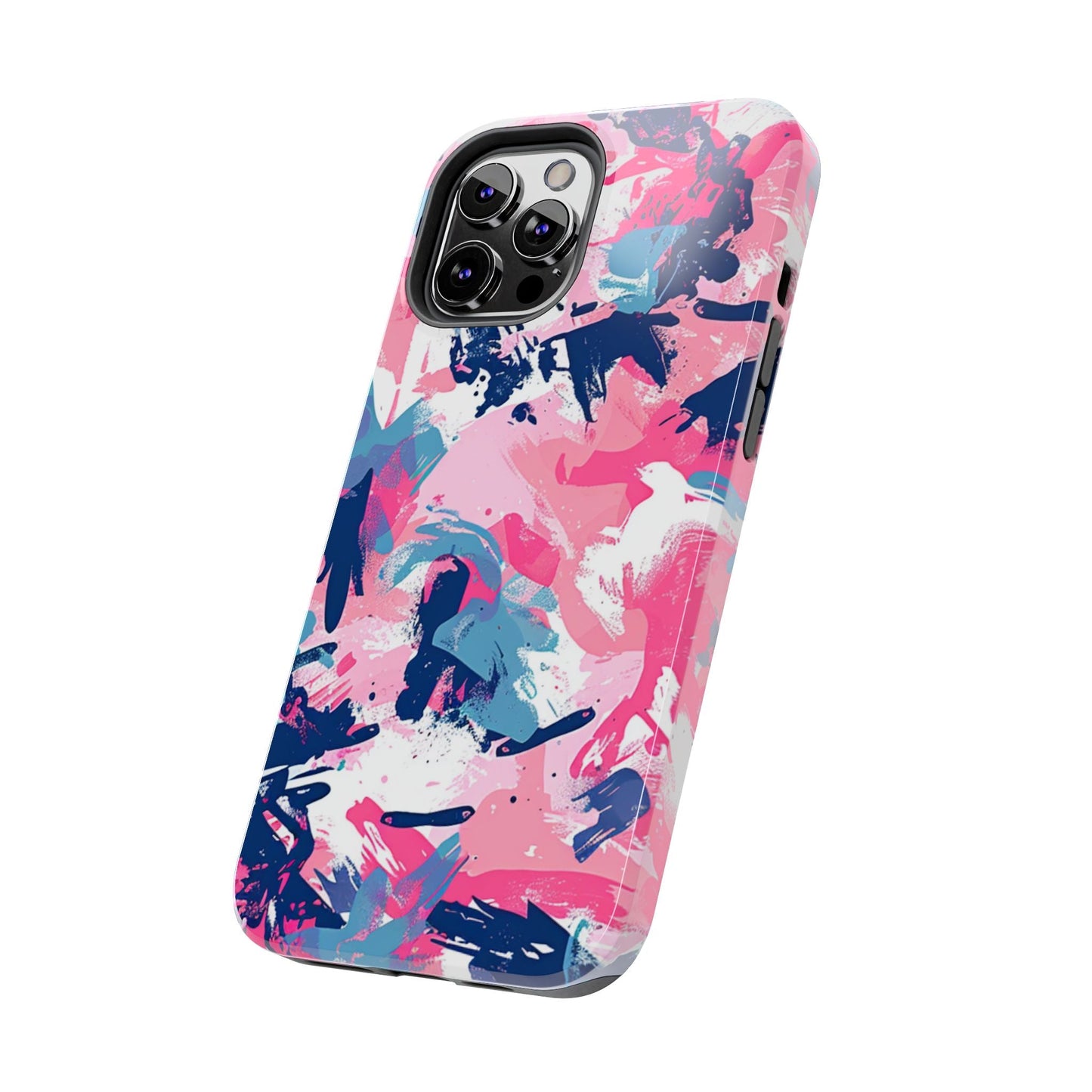 Vibrant Pink & Navy Abstract Splash – iPhone Case - BOGO Cases